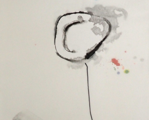 009-50cmx70cm-indian ink-cotton thread-paper 300gr-rice paper