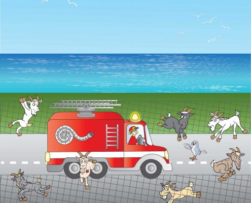 "DEMIS THE DASH" ILLUSTRATION FOR CHILDREN'S BOOK by MARGARET REEVES RENDLE