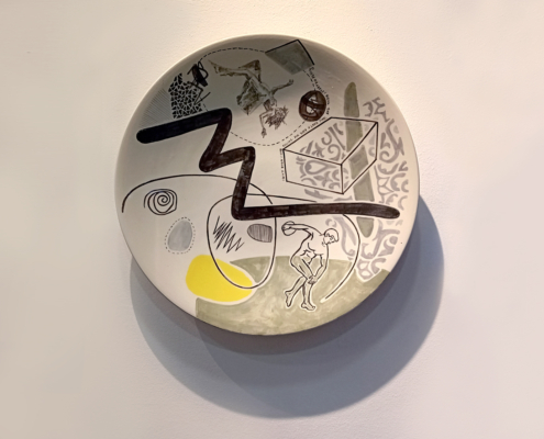 Ceramic plate-50cmø-painted-glazed