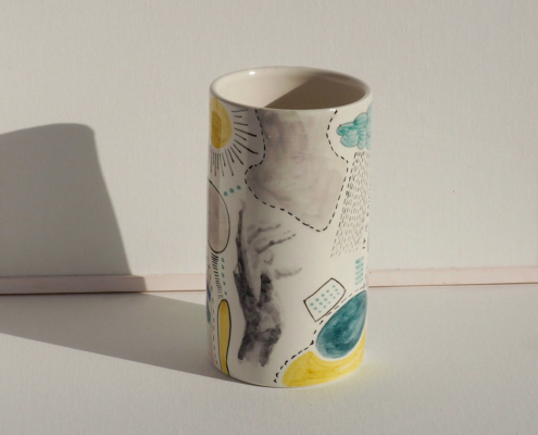 Ceramic vase-17cmø x 25cm height-painted-glazed