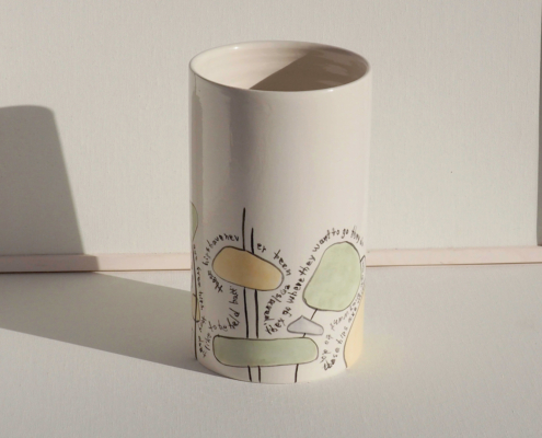 Ceramic vase-15cmø x 23cm height-painted-glazed