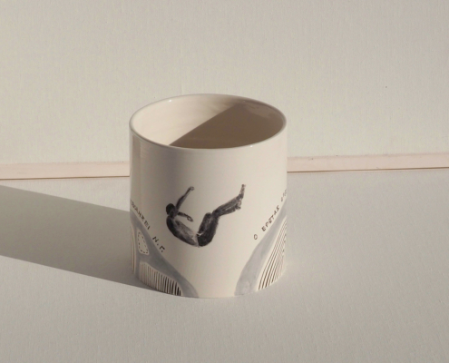 Ceramic vase-15cmø x 17cm height-painted-glazed