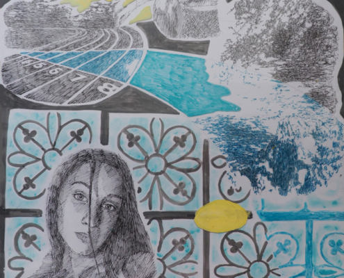 "ILIA"-pencil-ink-acrylics-paper-gelatin-29,7cmx42cm